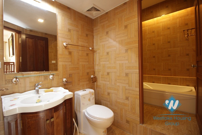 Spacious French style apartment with balcony for rent in Truc Bach, Ba Dinh
